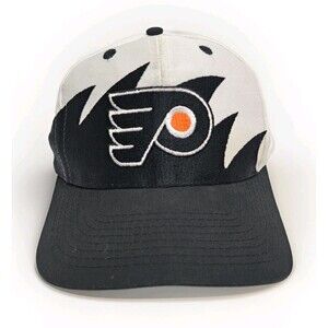 Logo 7 Vintage Hat Philadelphia Flyers Shark Tooth Black White Cap 90s Snapback